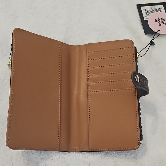 NWT Nanette Lepore Lillith Card Case Organizer 2 Piece Set Chocolate/Vachetta - Picture 7 of 13